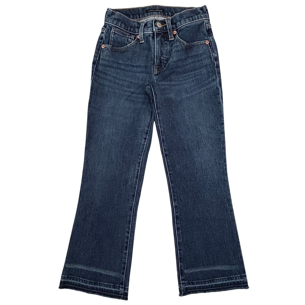 Lucky Brand Ava Crop Mini Boot Mid Rise Dark Wash Jeans 00/24 7W14985